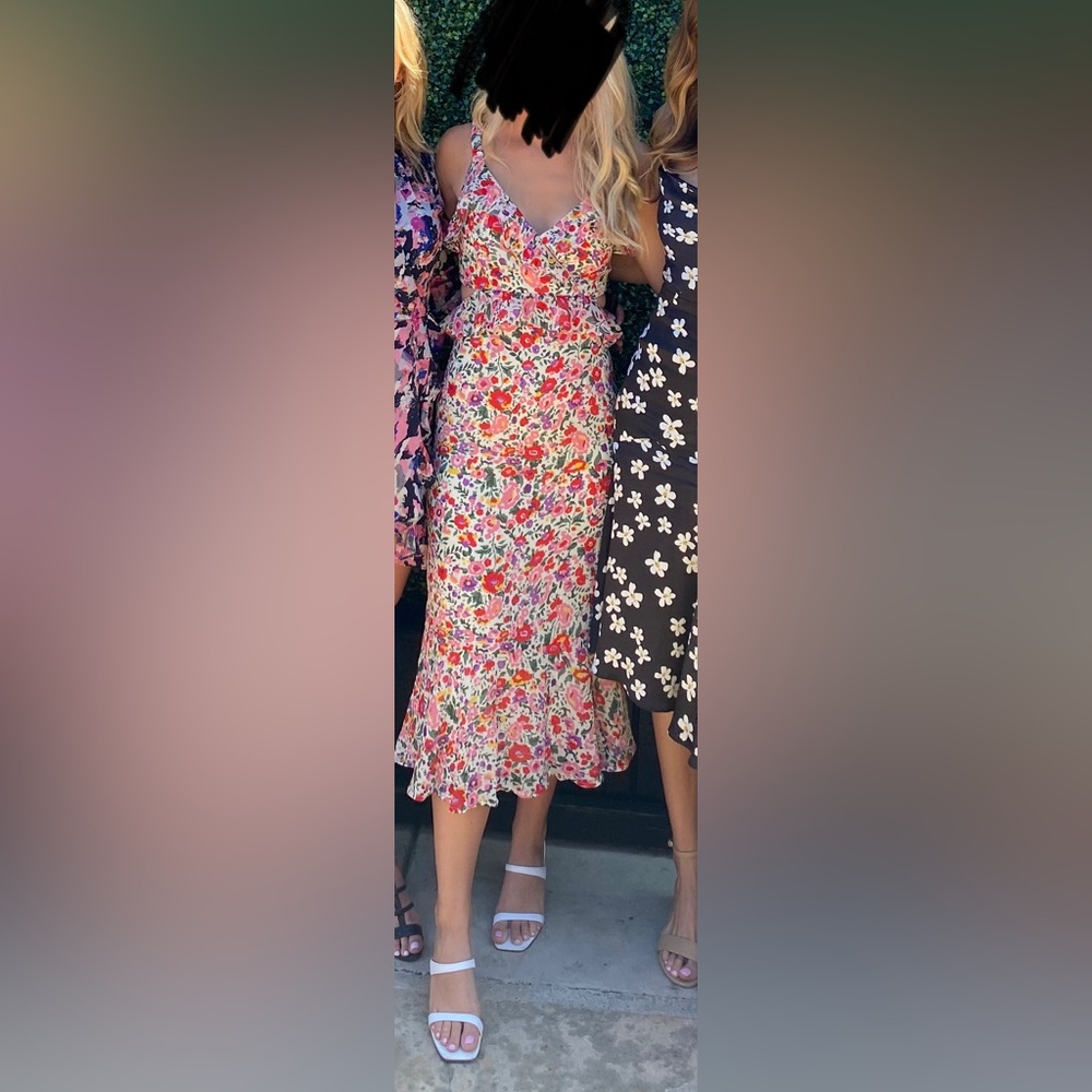 Astr the label XS floral midi dress